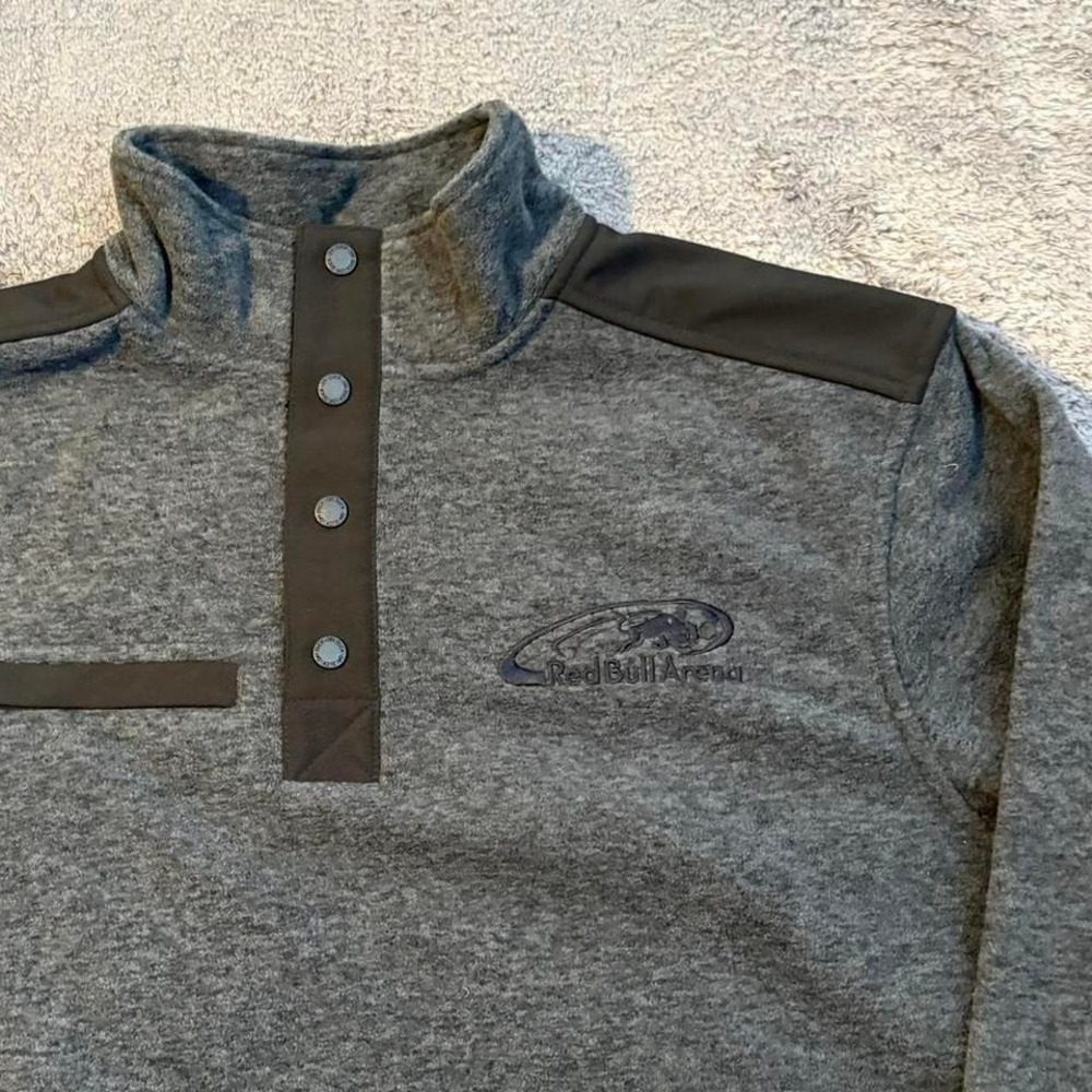 Redbull Arena Black and Grey quarter‎ zip fleece with buttons